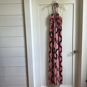 T Bags Los Angeles Red, White and Navy Blue Maxi Dress